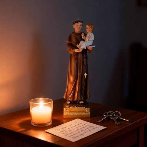 Estatua de San Antonio de Padua de Resina 11.8 pulg miniatura 4