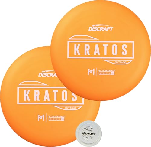 Discraft Soft Kratos 2-Pack | Matching Orange Putters - Varied Foils - 170-172g, Consistent Control and Performance