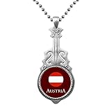 Material: Metall Ã–sterreichische europäische Flagge Wien Anhänger Schmuck Musik Gitarre Torque Star Moon