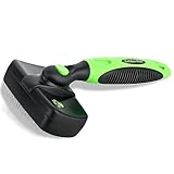 Golden Pets Selbstreinigende Hundebürste & Katzenbürste I Verbesserte Version I Kurz bis Langhaar geeignet I Kleine - große Tiere I Schnelle Reinigung I + Pflegehandbuch