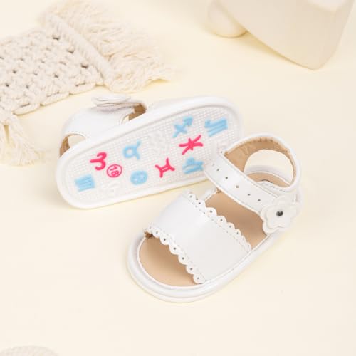 Image of Babelvit Infant Baby Girl Boy Sandals Comfort Premium Summer Outdoor Casual Beach Shoes with Flower Bowknot Anti Slip Rubber Sole Newborn Toddler Prewalker First Walking Shoes