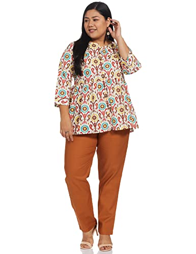 Image of Amazon Brand - Myx Women's Cotton Regular Kurta (Available in Plus Sizes)