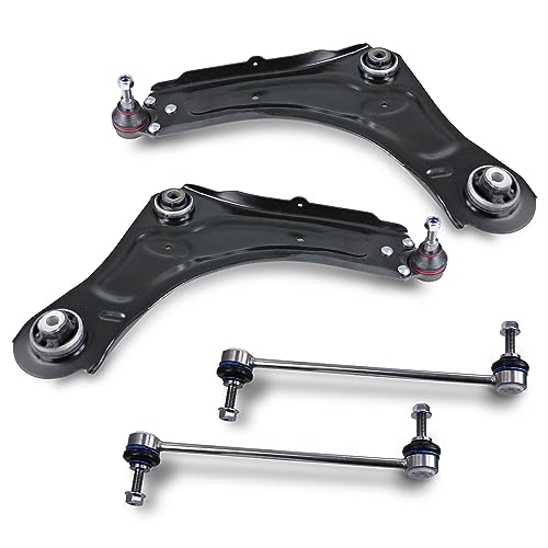 ATEC Germany 2x Brazo de control con articulaci—n de suspensi—n delantera,2x barra de acoplamiento delantera compatible con RENAULT MEGANE,SCƒNIC III (JZ0/1_ (J9_),GRAND SCƒNIC,FLUENCE (L3_)