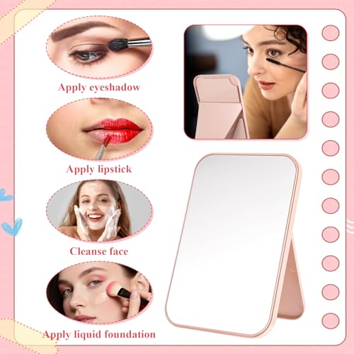 12 espejos de maquillaje fiesta spa rosa miniatura 4