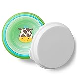 Skip Hop Non-Slip Baby Bowls, Zoo Smart Serve, 3 Pack Bowls & 1 Lid, Giraffe