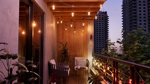 Nanoleaf Matter Essentials, Catena Luminosa Esterno Starter Kit 15M LED RGBICW - Luci Led 16M Colori, IP65 Impermeabile, 20 Lampadine LED, WiFi Bluetooth & Matter, Adatto per Giardino Balcone Gazebo - Immagine 2
