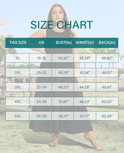Image of Moon Wood Women's Plus Size Sleeveless Summer Dress Crewneck Tank Casual Flowy Maxi Dress with Pockets Vacation Outfits