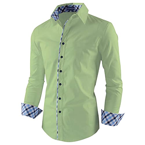 Image of Zombom Combo of Men's Solid Regular Fit Cotton Blend Full Sleeve Casual Shirts (Pack of 2)