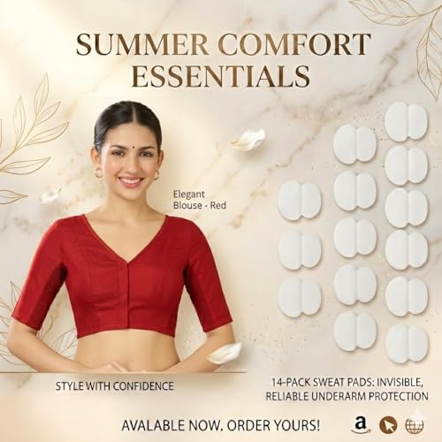 Image of Studio Shringaar Women's Cotton Stretchable (Smocked) Readymade Saree Blouse