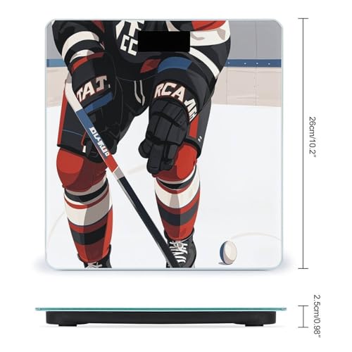 Báscula Digital de Baño con Plataforma Ancha y Patrón Hockey miniatura 2