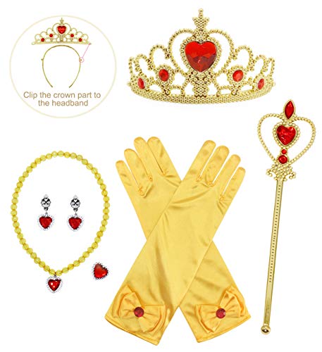 AmzBarley 8-teiliges Prinzessin Dress Up Party Zubehör für Meerjungfrau Snow Queen Belle Rapunzel Schneewittchen Kostüm