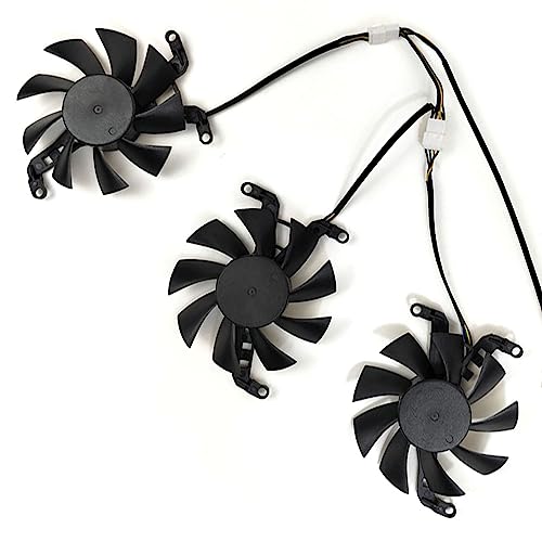 GFY09010E12SPA 75mm 12V 0.5A 4 Pin Graphics Card Cooling Fan Replacement for XFX Speedster QICK308 Radeon RX 6650XT 6600XT Video Card Cooler Fans (3PC)