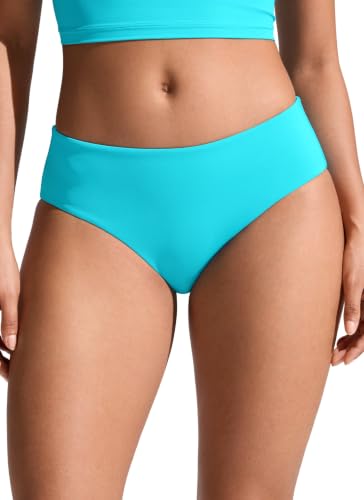 Image of CRZ YOGA Mid Waisted Bikini Bottoms | Mid Cut Leg, Medium Bum Coverage, Full Lining, Swim, Bathing Suit Briefs for Women