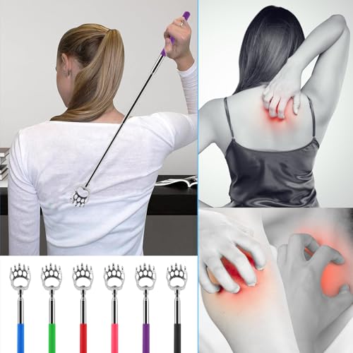 NICEMOVIC 12 Pack Extendable Bear Claw Back Scratcher Bulk, Stocking Stuffers for Men Women Kids, Portable Telescoping Metal Back Massager Tool Novelty Idea Prizes Gifts for Birthday/Festival/Party - Image 5