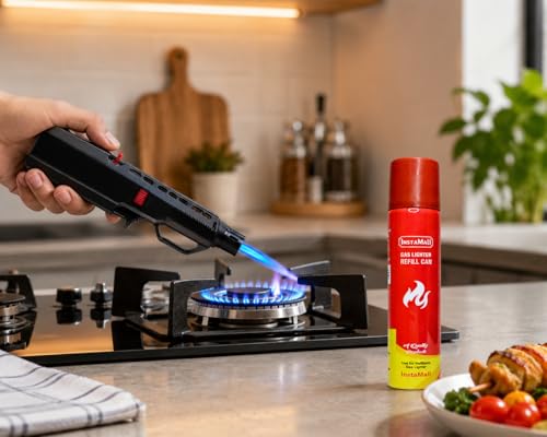 Image of INSTAMALL Windproof Refillable Ignition Flame Torch Butane Lighter Multicolor Pack of 1