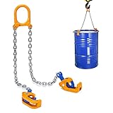 WowDIY 55 Gallon Drum Lift - Chain Drum Lifter - 2000 lbs Capacity - Upgraded Carbon Steel Hook with Built-in Spring Suitable for Plastic and Metal Drums - This Product is Protected by a US Patent.