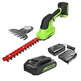 Greenworks 24V Cordless Shear Shrubber, 1.5Ah USB Battery and Charger Included