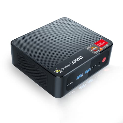 Beelink SER5 Mini PC AMD Ryzen 7 5800H(8C/16T up to 4.4GHz) Mini Computer 16GB DDR4 RAM 500GB M.2 2280 PCIe3.0x4 SSD Dual LAN Support 4K Three Screen Display/WiFi6/BT5.2/Office Micro PC
