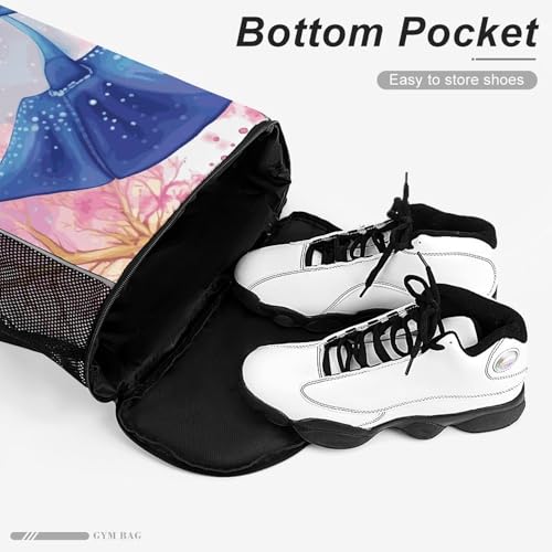 Sport Drawstring Backpack Large Capacity Dry And Wet Separation Sea Animals Stingrays Stuff Sack4