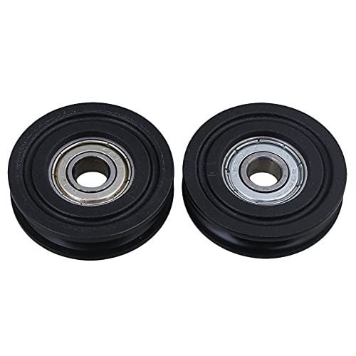 RDEXP U Type Groove Bearing Pulley Wheel Sliding Door Window Roller Set of 2 Black