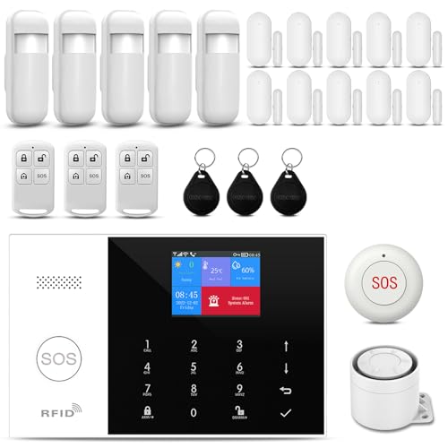PGST WiFi Wireless Home Alarm System – 2025 Home Security System, 10-Minute Installation, 10 Door & Window Sensors + 5 Motion Sensors, APP Remote Control, Compatible with Alexa, No Monthly Fee
