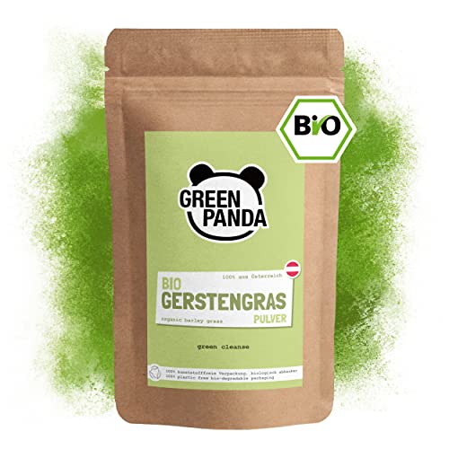 Polvo de hierba de cebada orgánica de joven, buena solubilidad, finamente molido para jugo de hierba de cebada, Polvo de hierba de cebada de cultivo biológico austríaco, probado y certificado, 500g