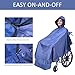 Fonakei Wheelchair Poncho Wheelchair Covers Waterproof with Reflective Strips Rain Ponchos for Adults Reusable, Adjustable Hood,Secure Buckle Straps Electric Wheelchair Accessories (Navy Blue)