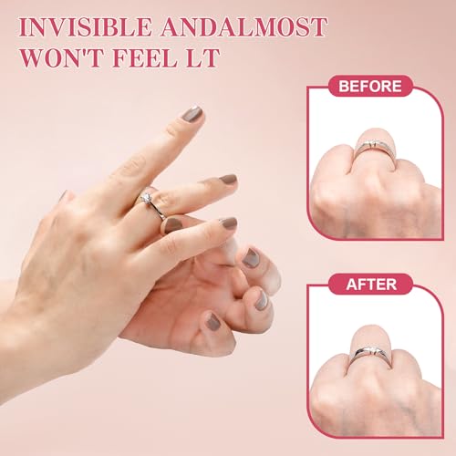 ring sizer for loose rings 12 pack 4 sizes invisible clear silicone non-slip adjustable ring sizers ring resizer and tightener guards for women and men make rings smaller without resizing