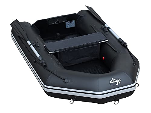 ALPUNAnautic KL 200 ultraleichtes PVC-Schlauchboot mit Rucksack (Schwarz)