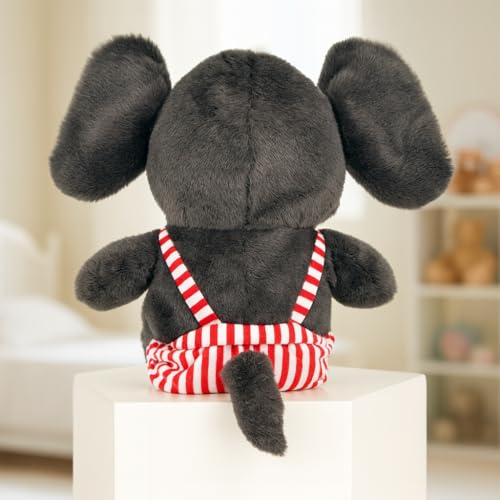 Image of Babique Dangri Elephant Stuffed Plush Animal | Teddy Bear Soft Toy |Ideal for Birthdays & Special Occasions Girls /Boys, Baby Kids -(Dark Coffee, 38Cm)
