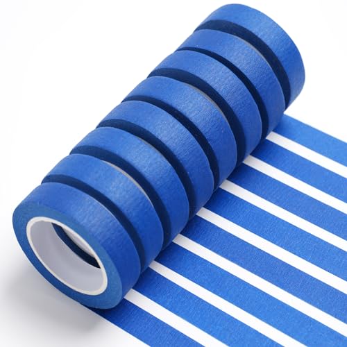 UMETDO 8PCS Colored Masking Tape - Dark Blue Painters Tape,