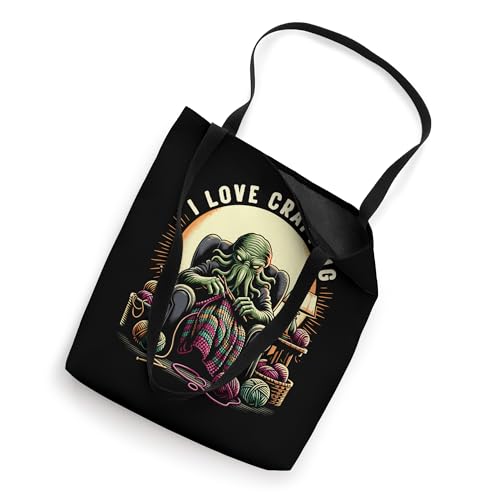 Bolso tote de ganchillo con diseño de Cthulhu, divertido y temático de horror cósmico miniatura 2