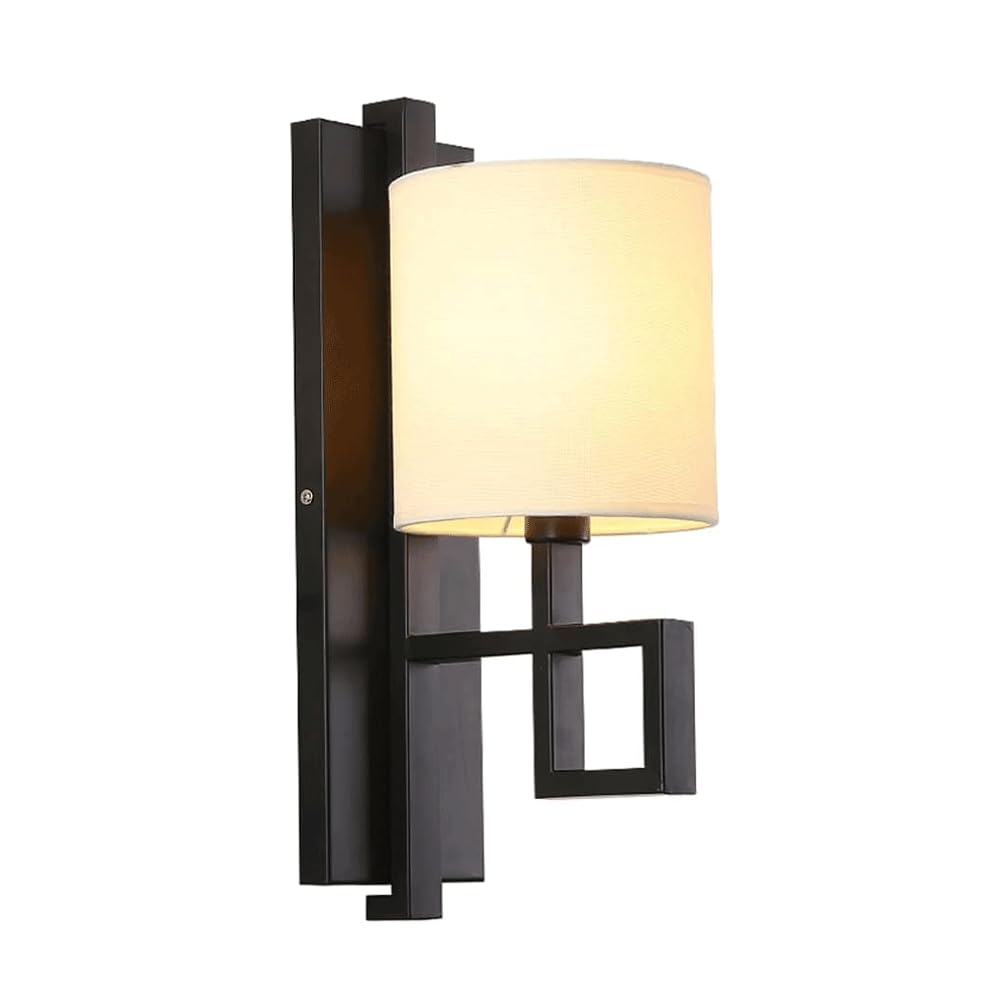 VDOQTLJT E14 Light Source Nordic YLE Wrought Iron Wall Lantern Creative Fabric Lampshade OOM Dining Room Wall-Mounted ng Fixtures
