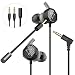 Gaming Earbuds, GGMM Gaming Headphones with Detachable Dual Mic Volume Control Wired in-Ear Headphones with 3.5mm Jack for Mobile Gaming