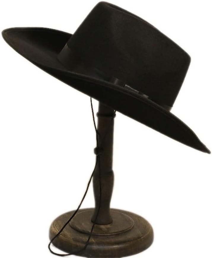 Vintage Men's Ladies Felt Western Cowboy Cowgirl Jazz Hat Ribbon Wide Brim