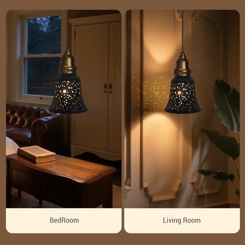 Image of 3 Pack Metal Lamp Shade Small Shades Replacement, Pendant Sconce Shade, Ceiling Fan Light Covers, Laser-Cut Starlight, 2.16 inch Fitter, 4.72 inch Height and 4.72 inch Diameter Chandelier Sconces