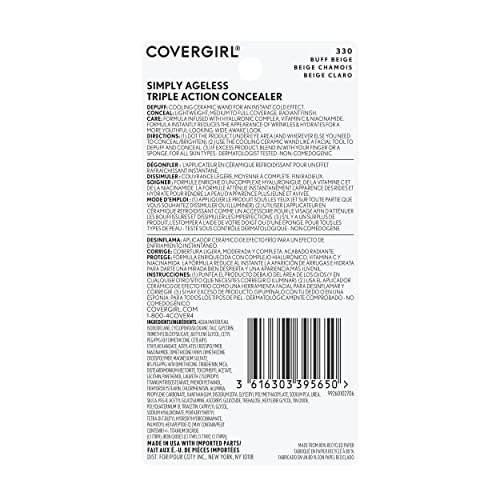 COVERGIRL Simply Ageless Triple Action Concealer, Buff Beige, Pack of 1 - image 8
