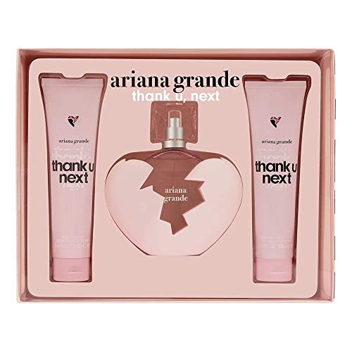 Ariana Grande Thank U Next - Juego de 3 piezas para mujer (3.4 oz Eau de Parfume Spray + 3.4 oz Souffle corporal + 3.4 oz gel de ducha), 10.2 fl oz