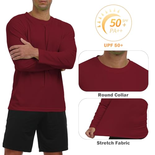 Men's Long Sleeve Sun Shirt Lightweight Workout UV Protection Quick Dry Hiking Tee Shirts Cycling Fishing Athletic Tops4