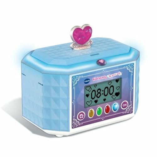 VTech - KidiSecrets, Ma Boîte à Bijoux Bleue, Coffre-Fort Secret 8 en 1 avec Code, Enceinte, 9 Jeux, Jouet Électronique Sons et Lumières, Cadeau Enfant de 4 Ans à 10 Ans - Contenu en Français