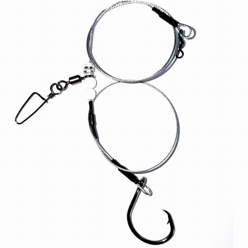 3 piezas de líder para pesca con acero inoxidable de 3 ft y 400 lb miniatura 1