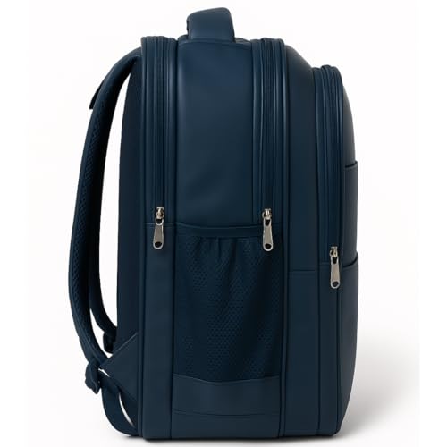 Image of Bagbros 30L Faux Leather Laptop Backpack for Men & Women - Premium Waterproof Anti-Theft Travel Bag with Multi-Pocket Organizer | Work, Gym, Office, College, School Use