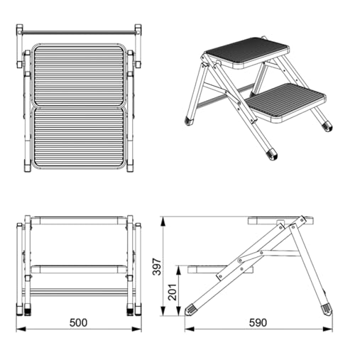 Doppeltrittstufe klappbar Camping Trittstufe Wohnwagen Wohnmobil Einstiegshilfe faltbar bis 150kg