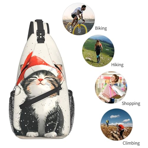 Bolso bandolera con diseño de gato para mujer y hombre miniatura 6