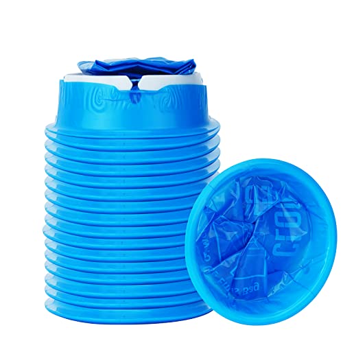 CLOUDBERG Pacote com 16 sacos azuis descartáveis para crianças, bolsa de vômito de 1000 ml para enjoo matinal, bolsa portátil para náuseas para mulheres grávidas, bolsa de vômito com design resistente