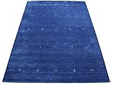 Gabbeh Teppich Blau 100% Wolle 200x300 cm Handgewebt Orientteppich G64T6
