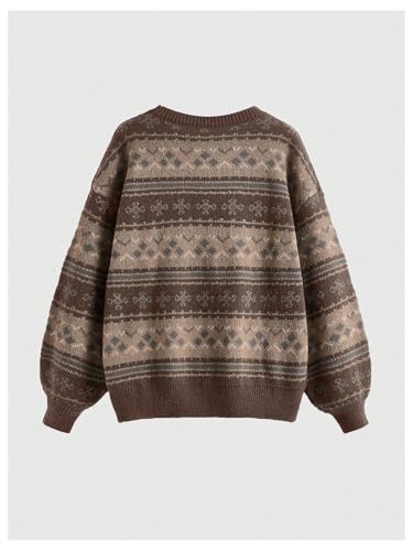 Image of MakeMeChic Women's Striped Sweaters Halloween Vintage Grandpa Sweaters