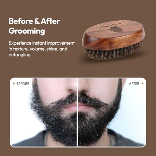 UrbanMooch Beard Brush | Premium 100% Boar Bristle Beard Brush for Men Soft | Travel-Friendly with Sturdy Wood Handle | Handcrafted in India | Ideal for Daily Beard Grooming