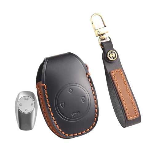 Coque de clé de voiture Leapmotor T03 S01 C11 C01 étui cuir noir 4 boutons