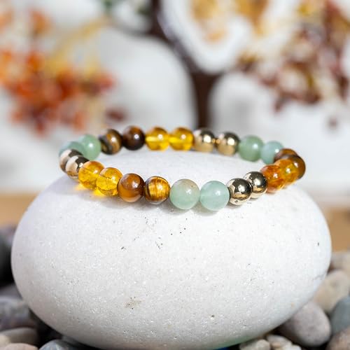 Pulsera unisex de piedras naturales 8mm para éxito y riqueza miniatura 6